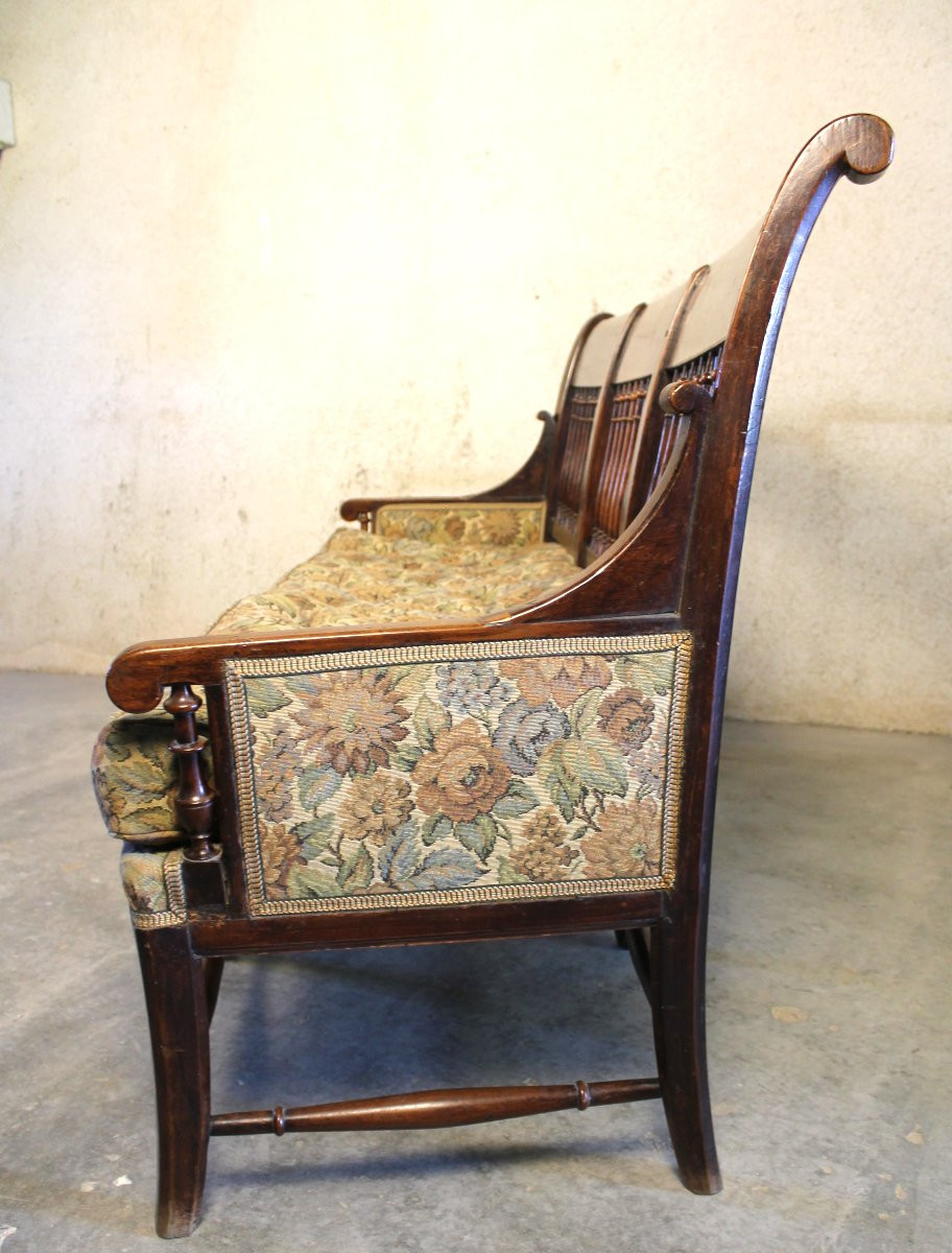 Radassier - Provençal Bench In Fruit Wood From The 18th Century Directoire Period-photo-5