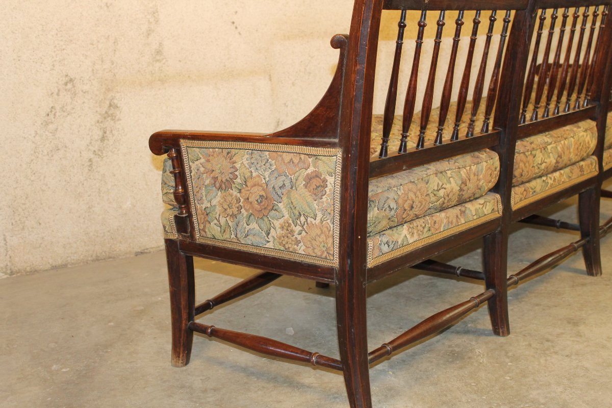 Radassier - Provençal Bench In Fruit Wood From The 18th Century Directoire Period-photo-7