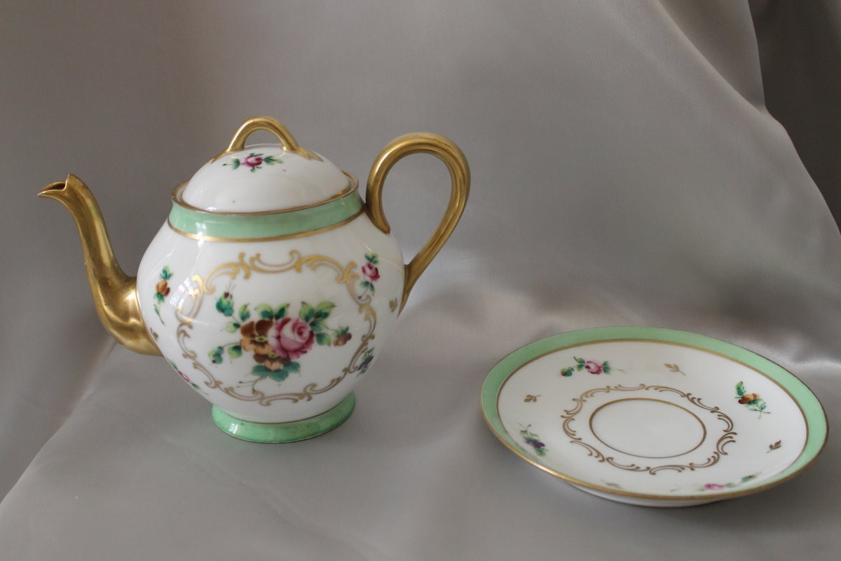 Part Of A Samson Paris Porcelain Tea Service: Teapot, Sugar Bowl, Milk Jug-photo-7