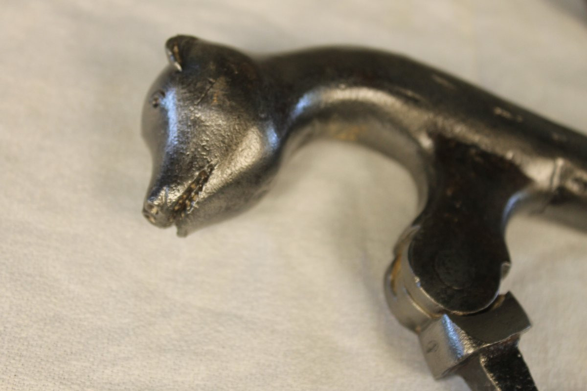 Heurtoir marteau de porte en fer forgé de style Haute Epoque complet époque 19ème-photo-3