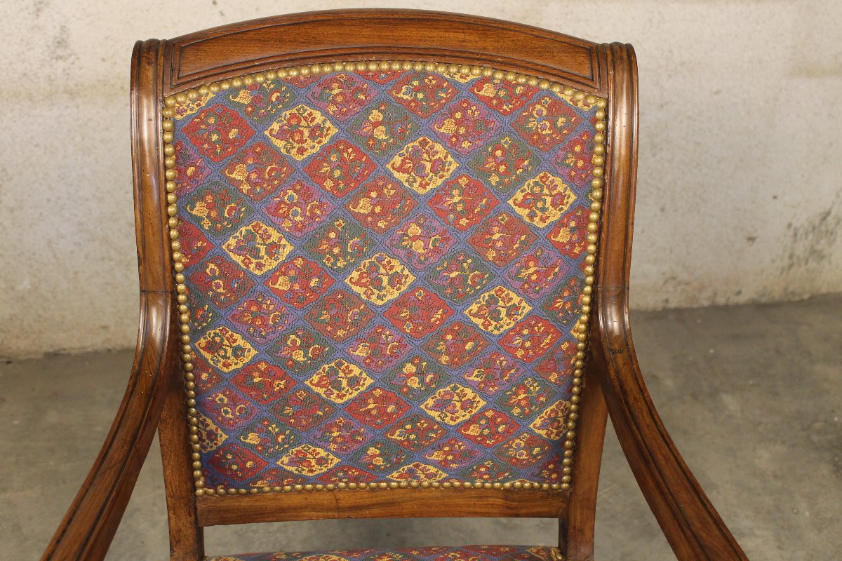 Fauteuil en acajou époque Restauration 19ème-photo-3