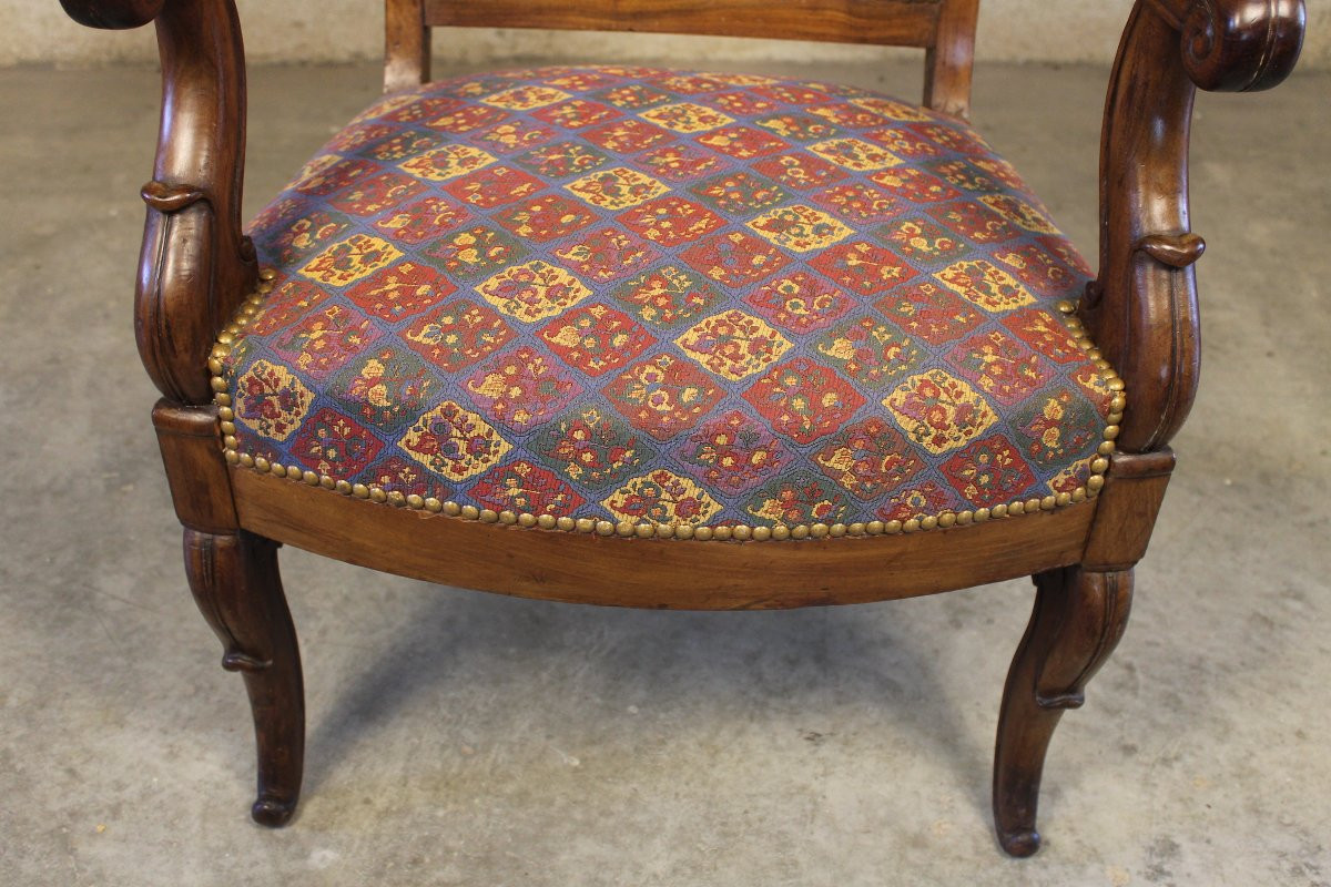 Fauteuil en acajou époque Restauration 19ème-photo-4