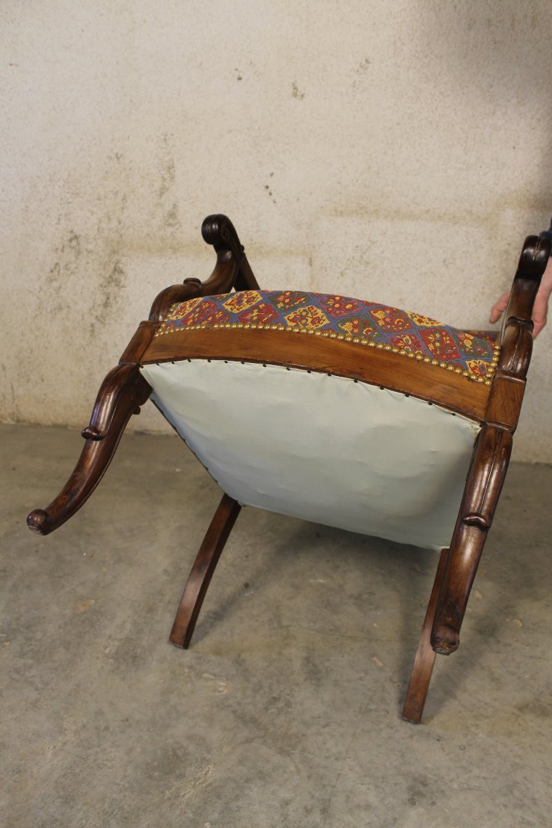 Fauteuil en acajou époque Restauration 19ème-photo-6