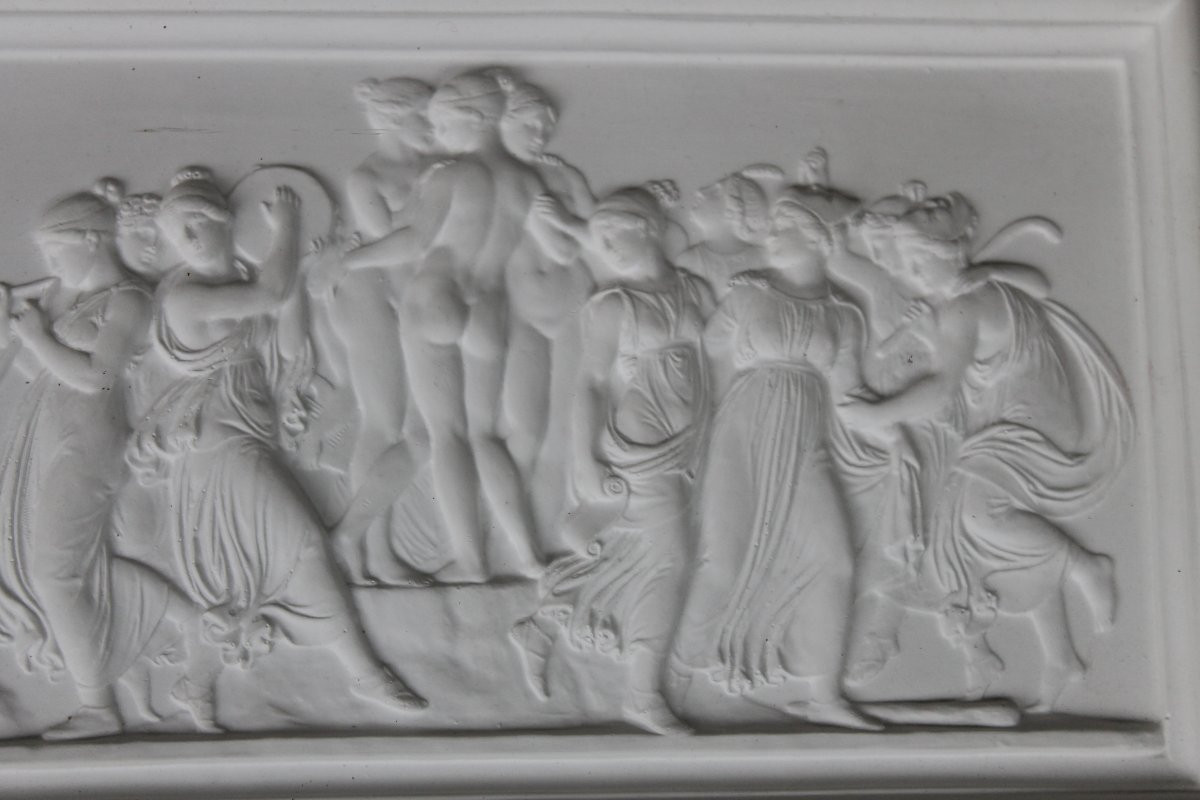 Pair Of Plasterwork With Antique Decorations In Low Reliefs, 19th Century,-photo-7