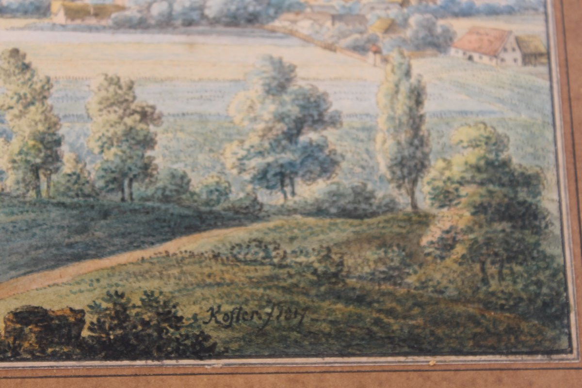 Watercolor Landscape Of Bavaria Or Tyrol Signed And Dated Kofler 1904 Austria Germany-photo-6