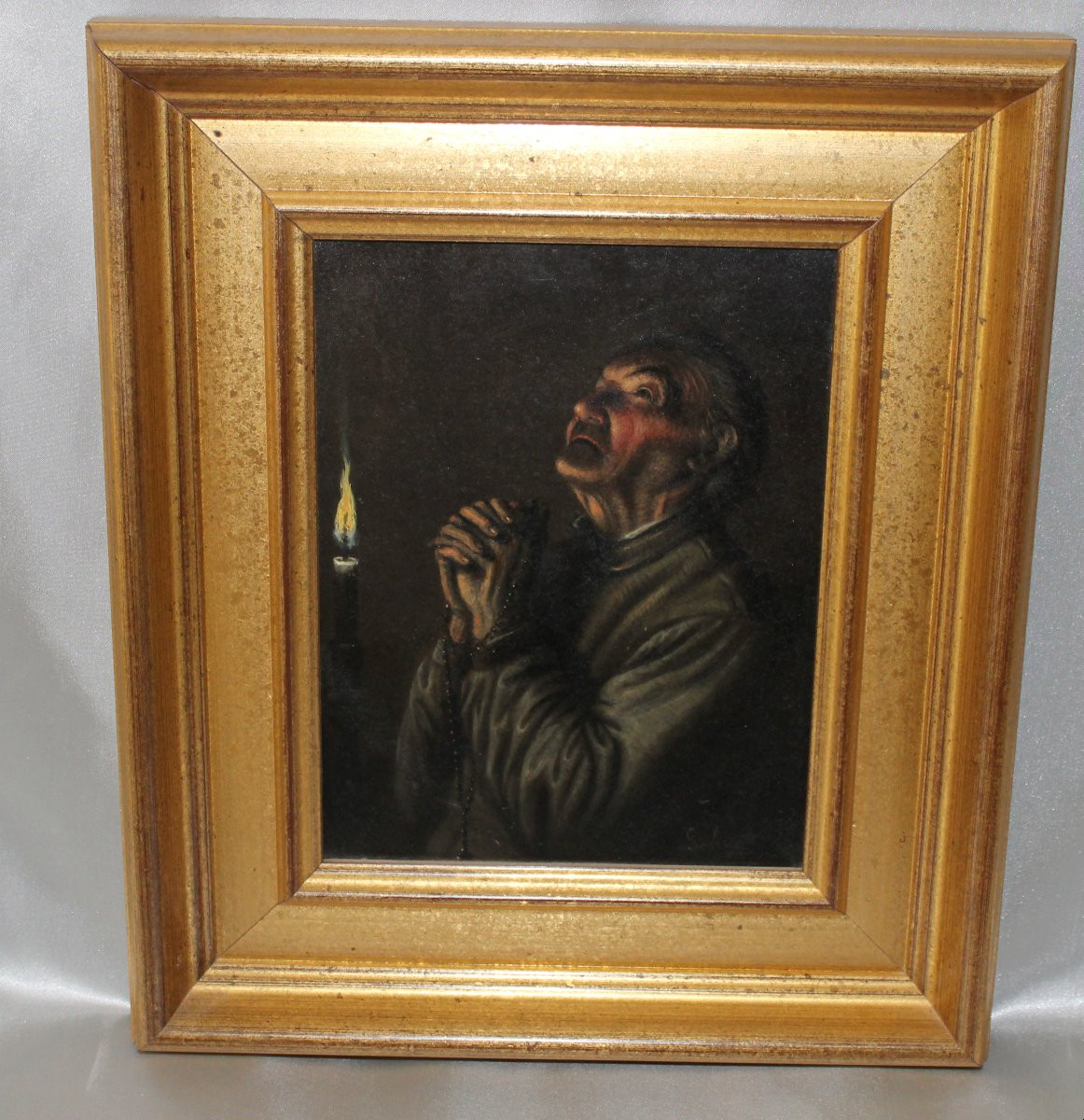 Oil On Copper Signed A. Schmit Austrian School 18th Century Monk In Prayer-photo-4