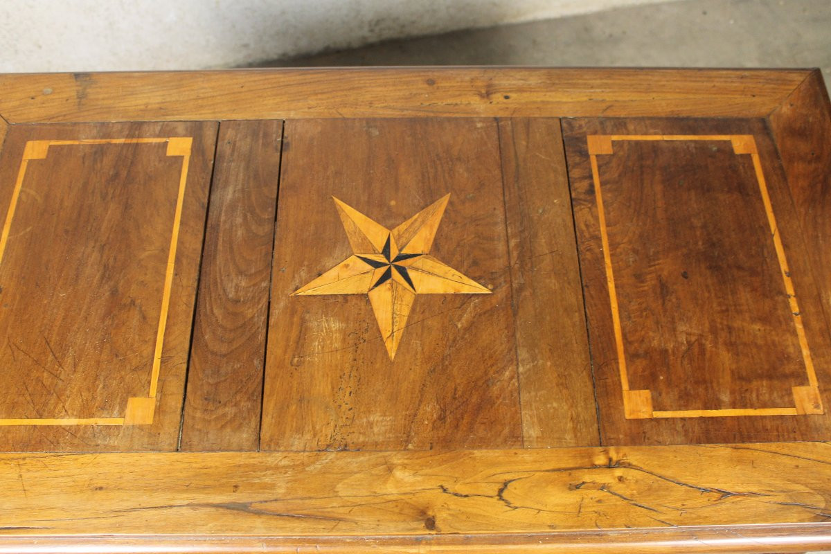 Louis XIV Style Writing Desk, 18th Century, In Fruit Wood And Marquetry-photo-6