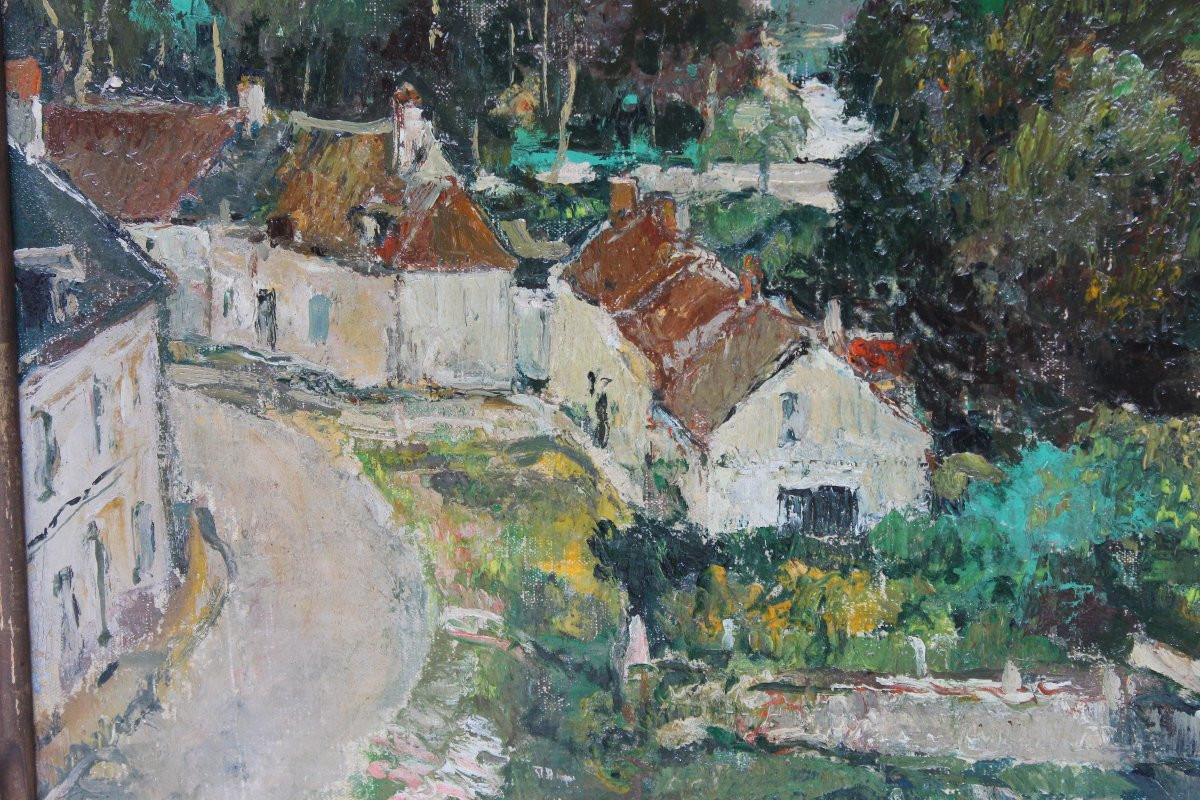 Landscape Of Charente Oil On Canvas Framed Signed By Pierre Langlade 20th Century-photo-3