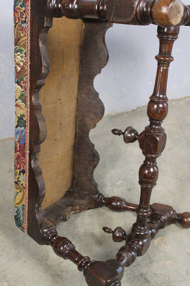 Small 18th Century Oak Bench In Louis XIV Style. Swiss Origin. -photo-5