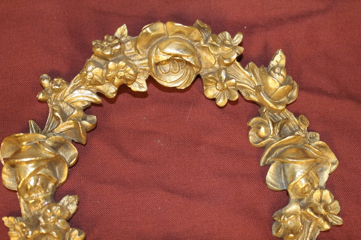 Decorative Bronze Furniture In The Louis XVI Style Representing A Crown Of Flowers, 19th Century-photo-2