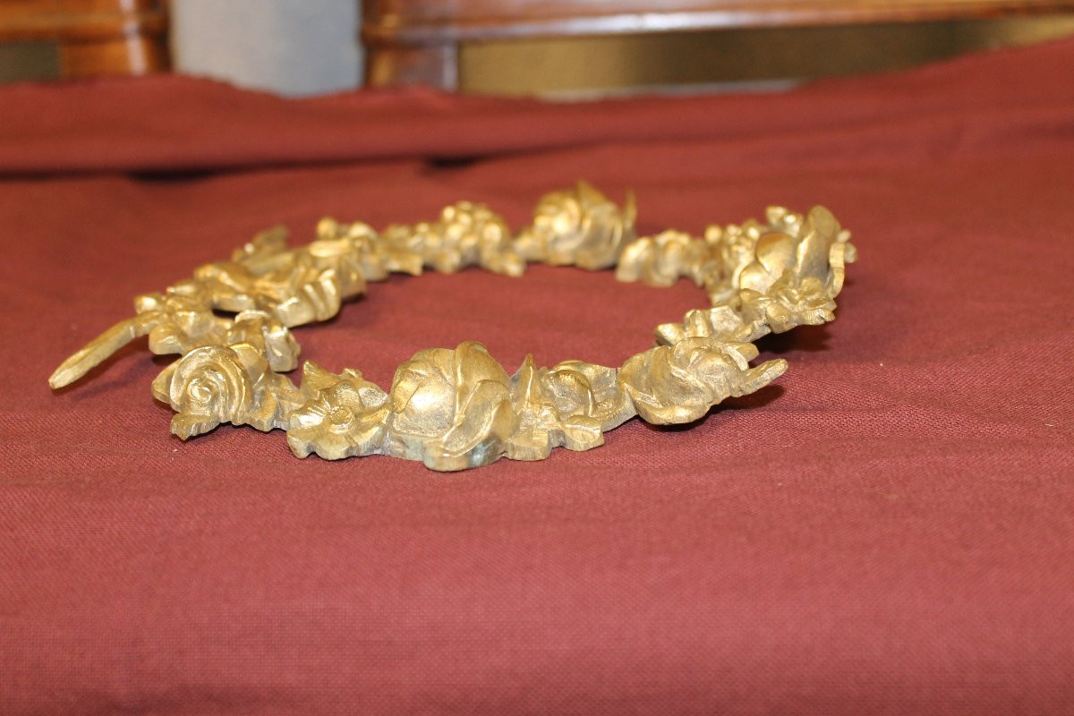 Decorative Bronze Furniture In The Louis XVI Style Representing A Crown Of Flowers, 19th Century-photo-6