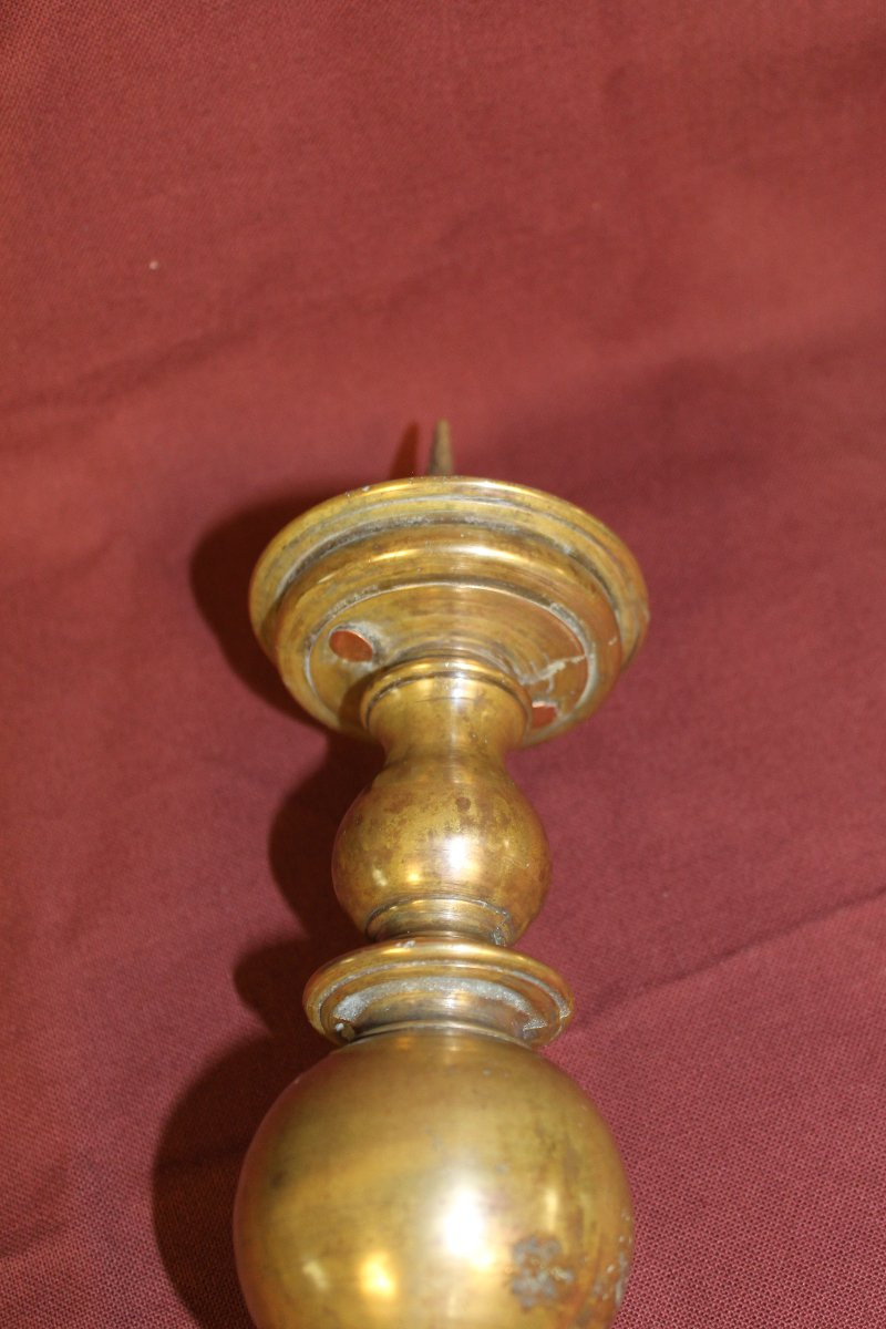 Pic cierge en bronze origine Hollande époque 17ème -photo-1