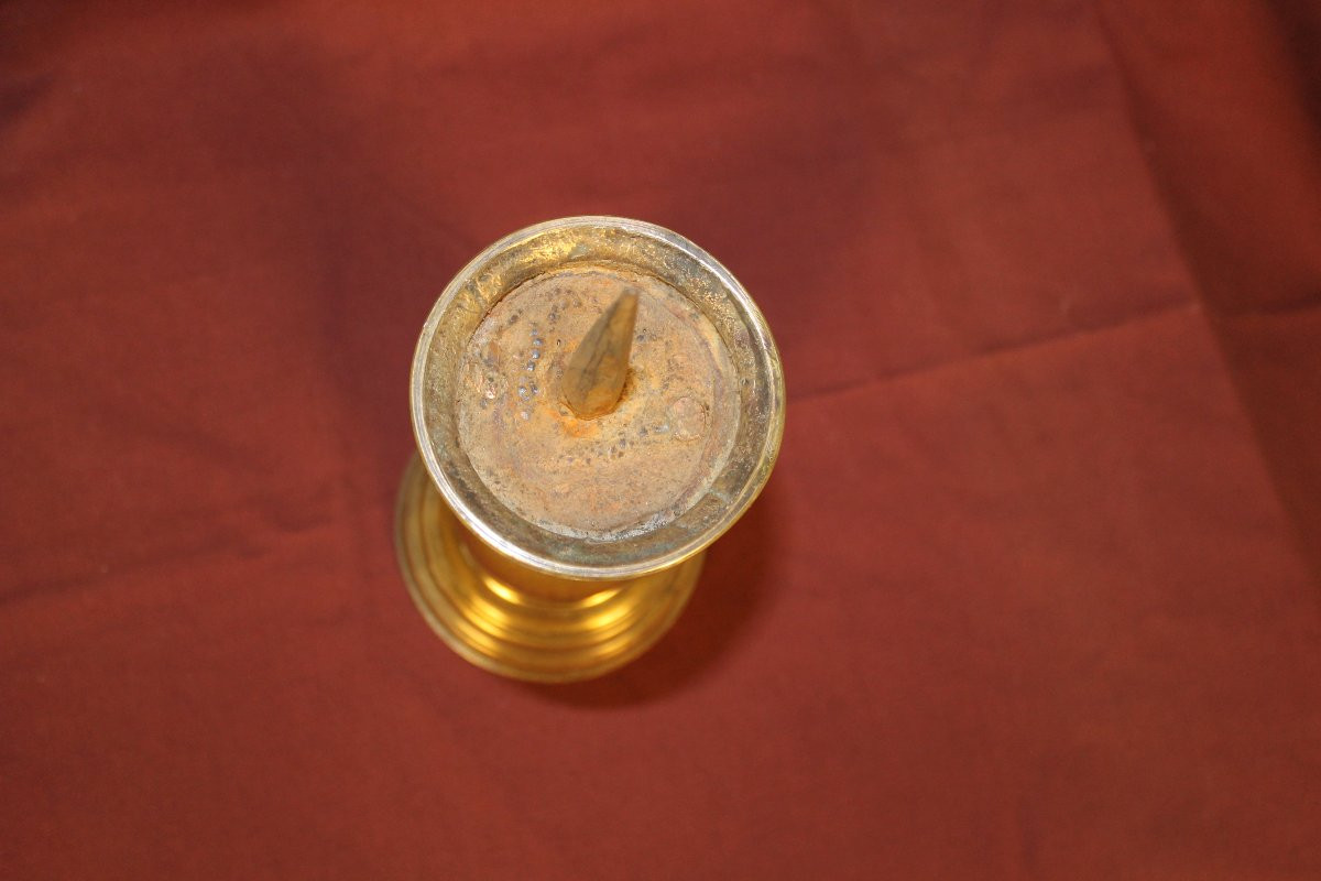 Pic cierge en bronze origine Hollande époque 17ème -photo-3