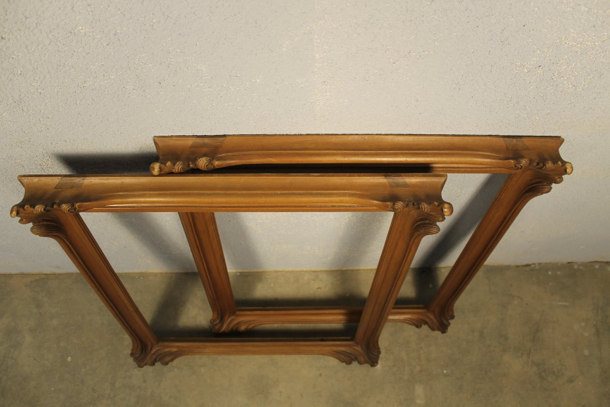 Paire de cadres Art Nouveau en bois massif époque fin 19ème Jugendstil-photo-7