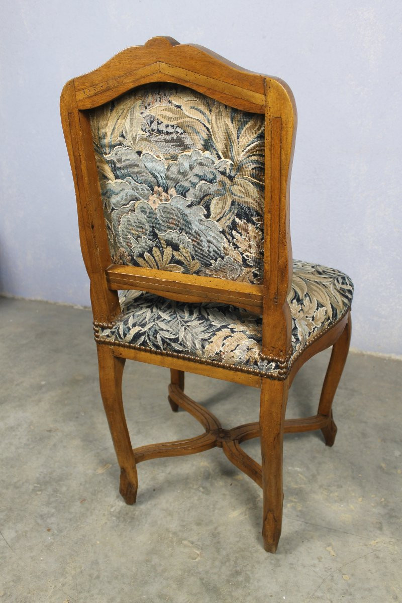 Henri Amand Set Of 5 Natural Wood Chairs Stamped Louis XV Period 18th Century-photo-4