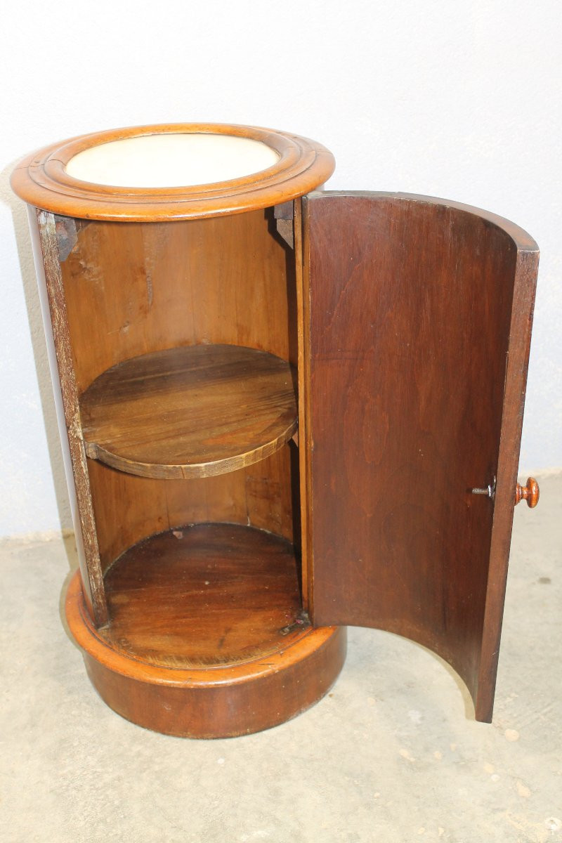 Somno en acajou dessus marbre blanc époque Restauration 19ème-photo-3