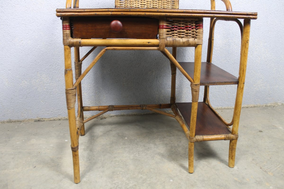 Bureau d'enfant en rotin époque milieu 20ème-photo-4