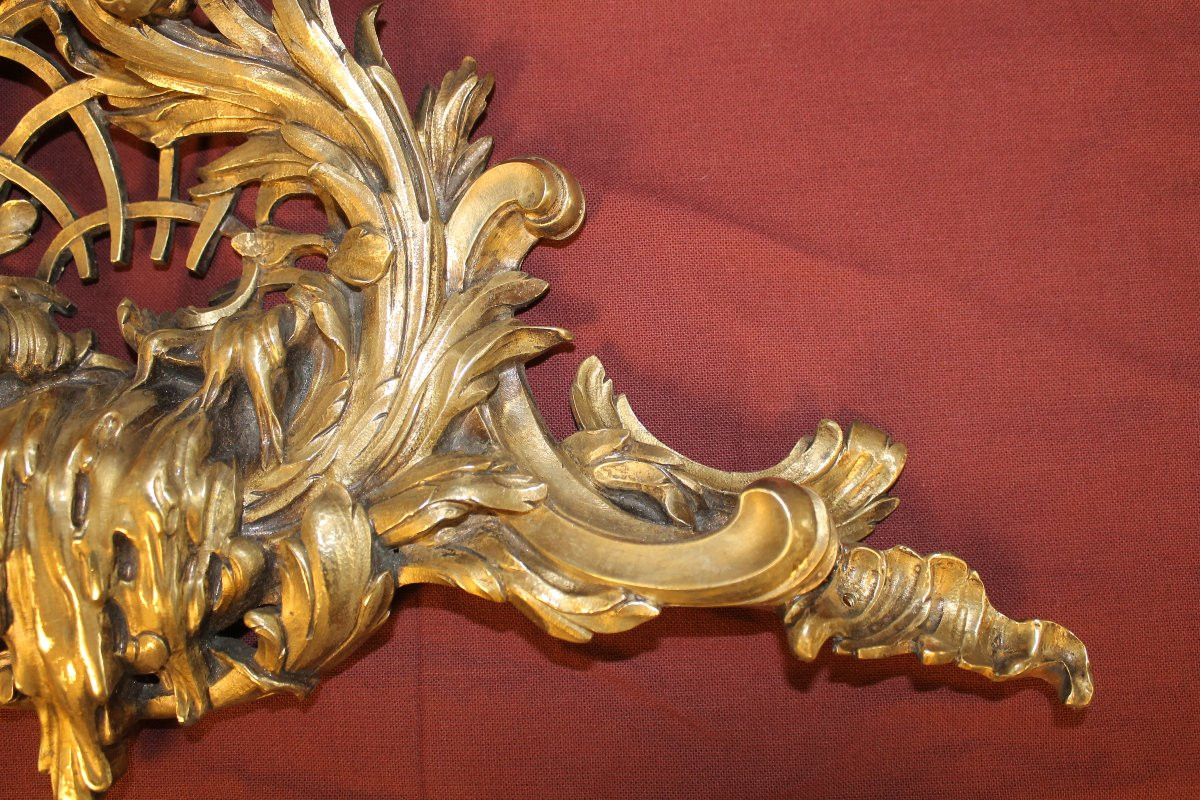 Decorative Bronze Furniture In Rococo Style Representing A Waterfall, 19th Century, W: 48.5 Cm-photo-4