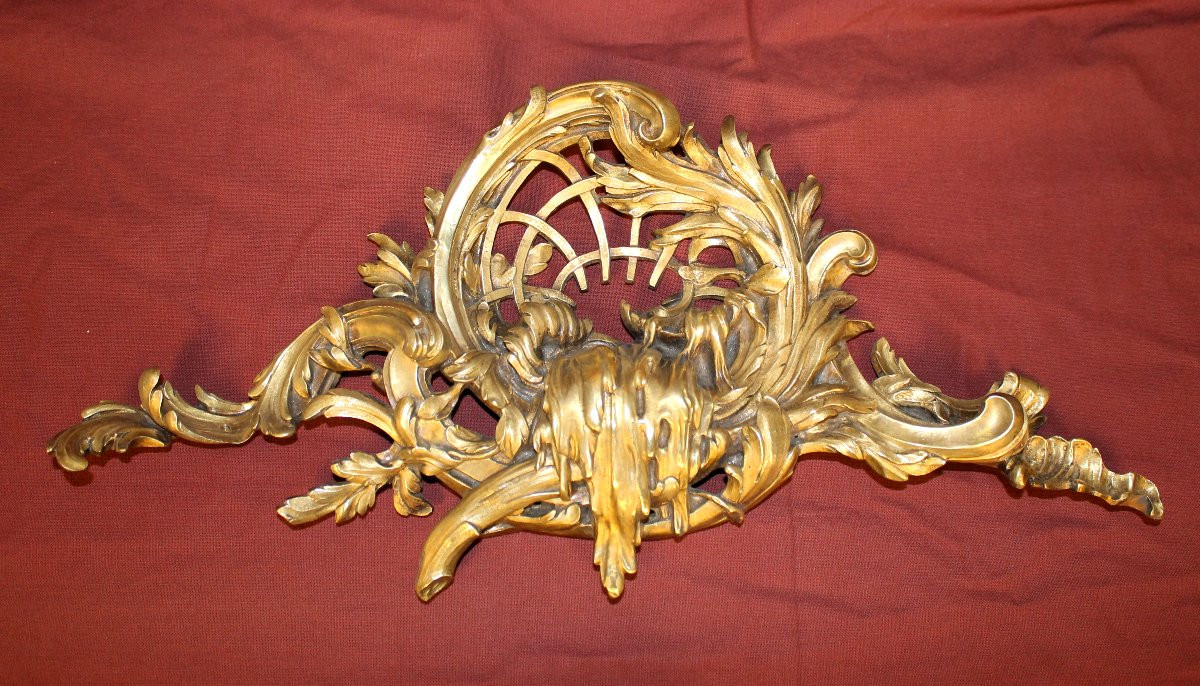 Decorative Bronze Furniture In Rococo Style Representing A Waterfall, 19th Century, W: 48.5 Cm-photo-1