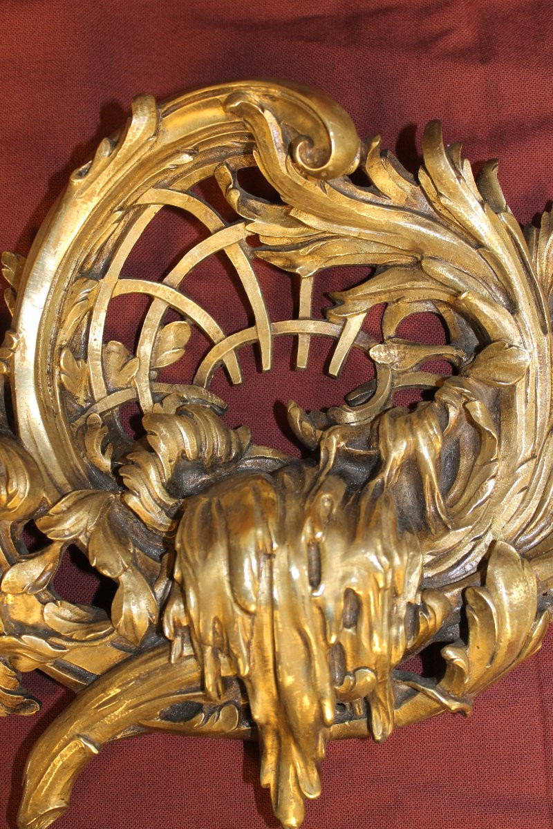 Decorative Bronze Furniture In Rococo Style Representing A Waterfall, 19th Century, W: 48.5 Cm-photo-4