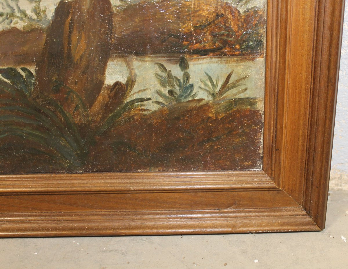 Paysage de bord de mer huile sur toile dans le goût de Charles Lacroix de Marseille ép. 19ème-photo-1