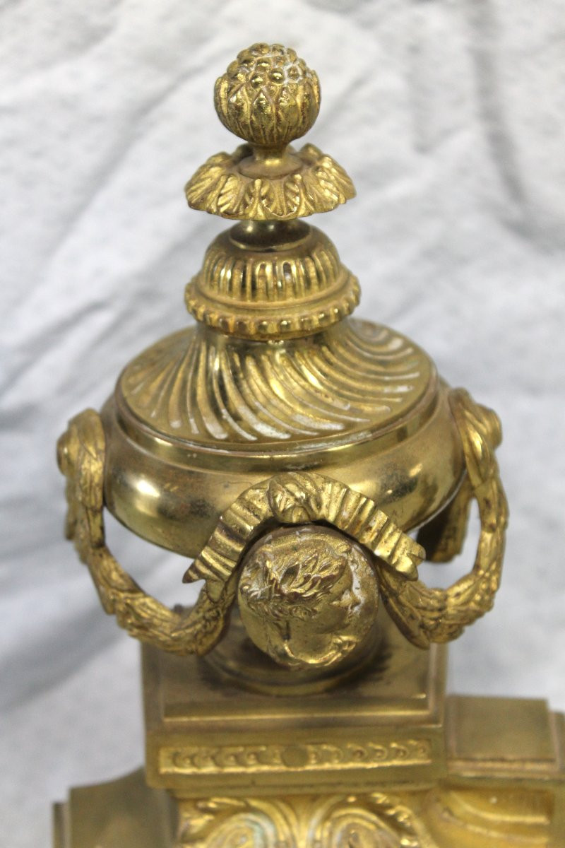 Louis XVI Style Bronze Fireplace Mantel Guard, 19th Century-photo-4