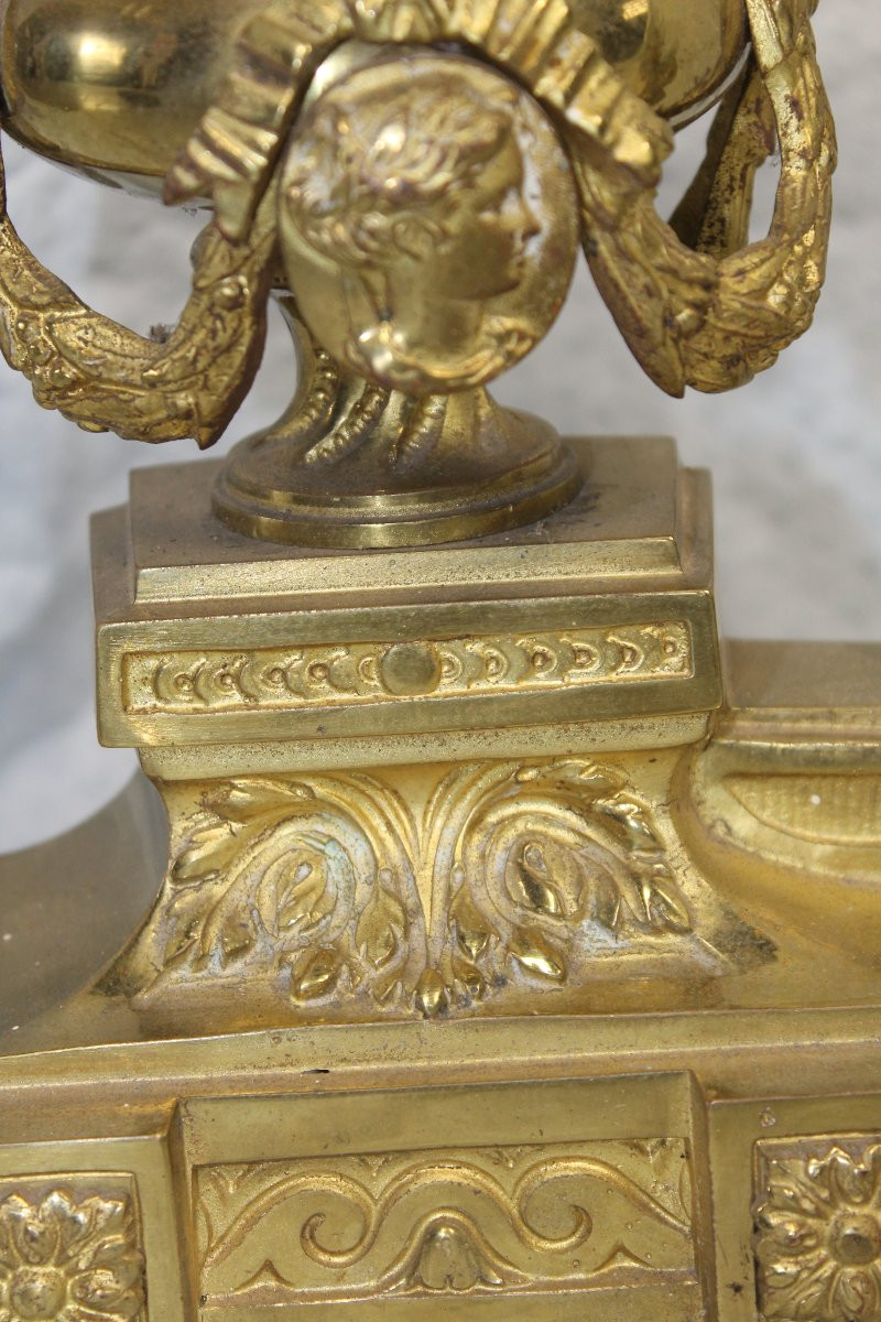 Louis XVI Style Bronze Fireplace Mantel Guard, 19th Century-photo-5