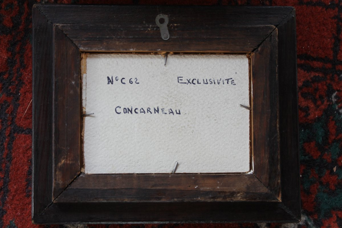 4 vues de Bretagne encadrées Saint Servan sur mer, Concarneau, Quiberon, Cancale huiles signées-photo-5