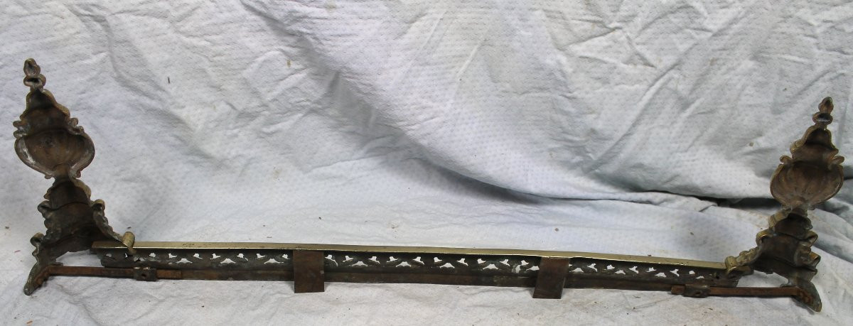 Louis XIV Style Bronze Fireplace Mantel Guard, 19th Century-photo-2