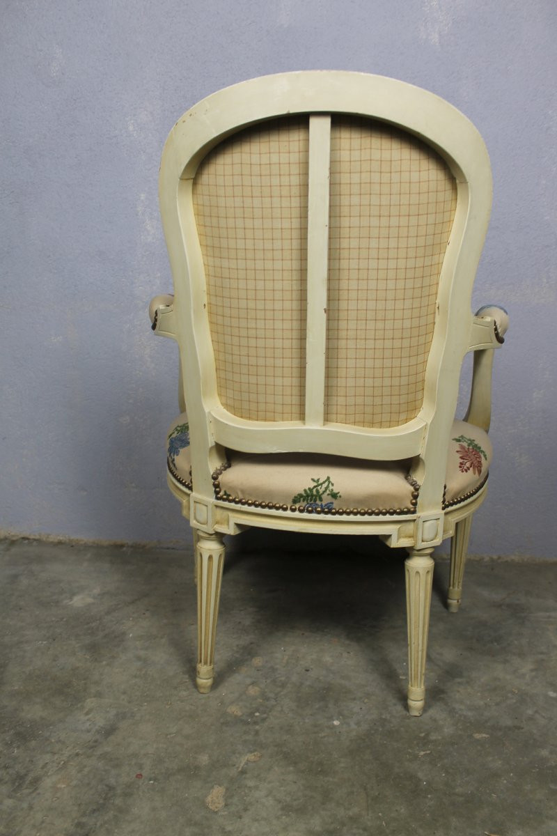 Pair Of Transition Style Cabriolet Armchairs From The 20th Century-photo-3