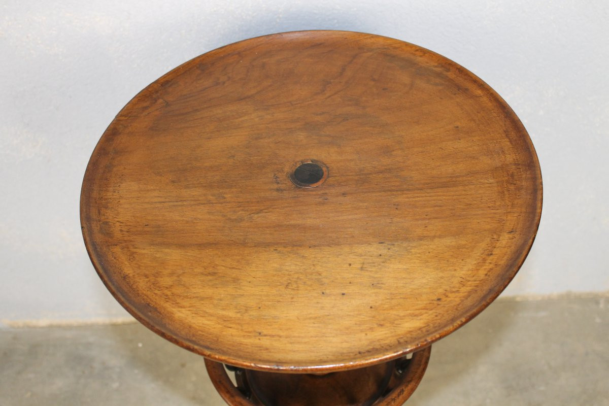 Guéridon ou table à ouvrages en acajou à plateau cabaret Empire  19ème-photo-3