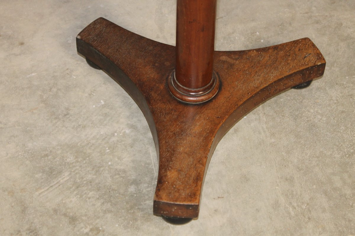 Guéridon ou table à ouvrages en acajou à plateau cabaret Empire  19ème-photo-2
