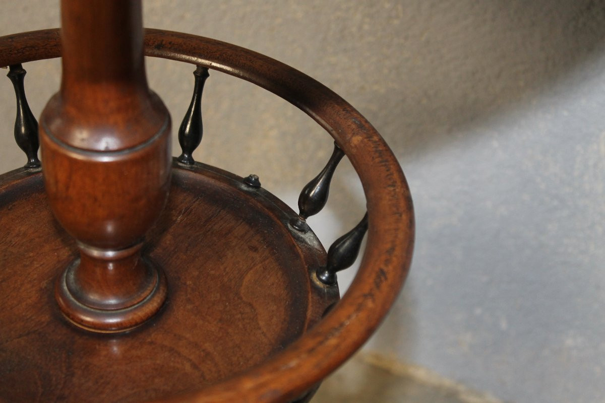 Guéridon ou table à ouvrages en acajou à plateau cabaret Empire  19ème-photo-3