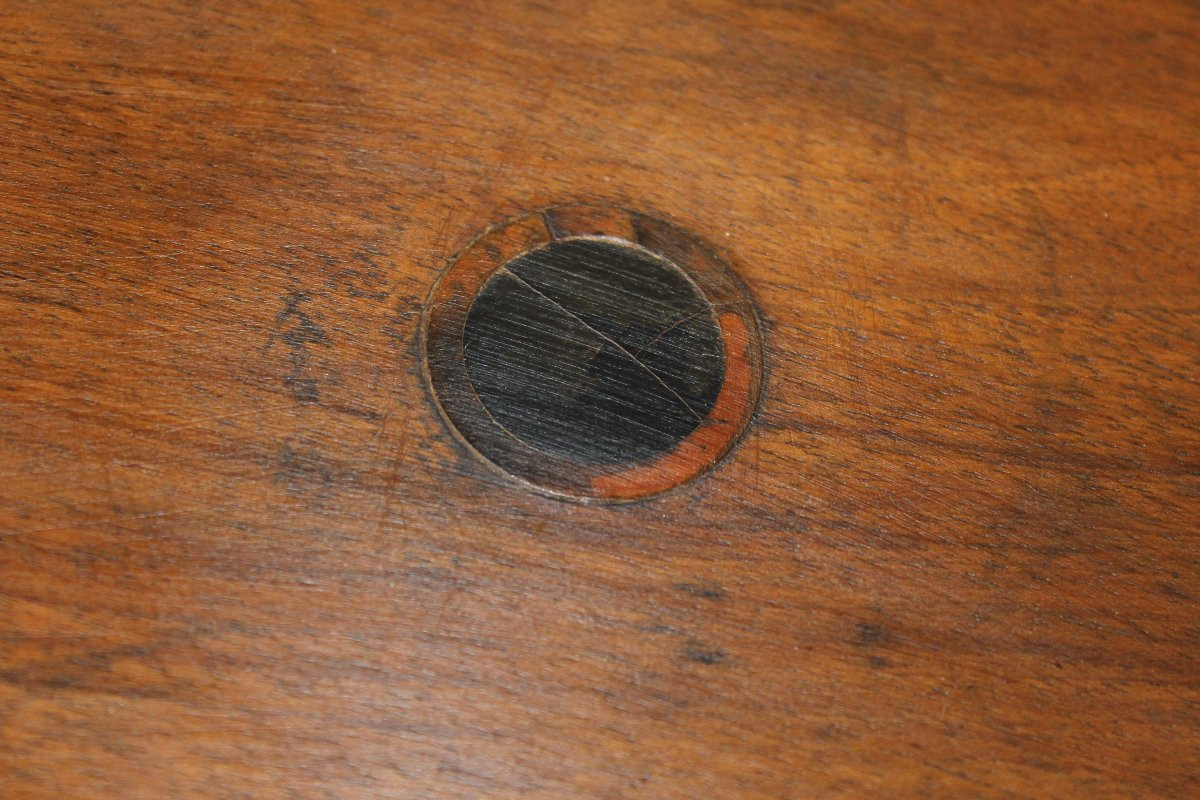 Guéridon ou table à ouvrages en acajou à plateau cabaret Empire  19ème-photo-5