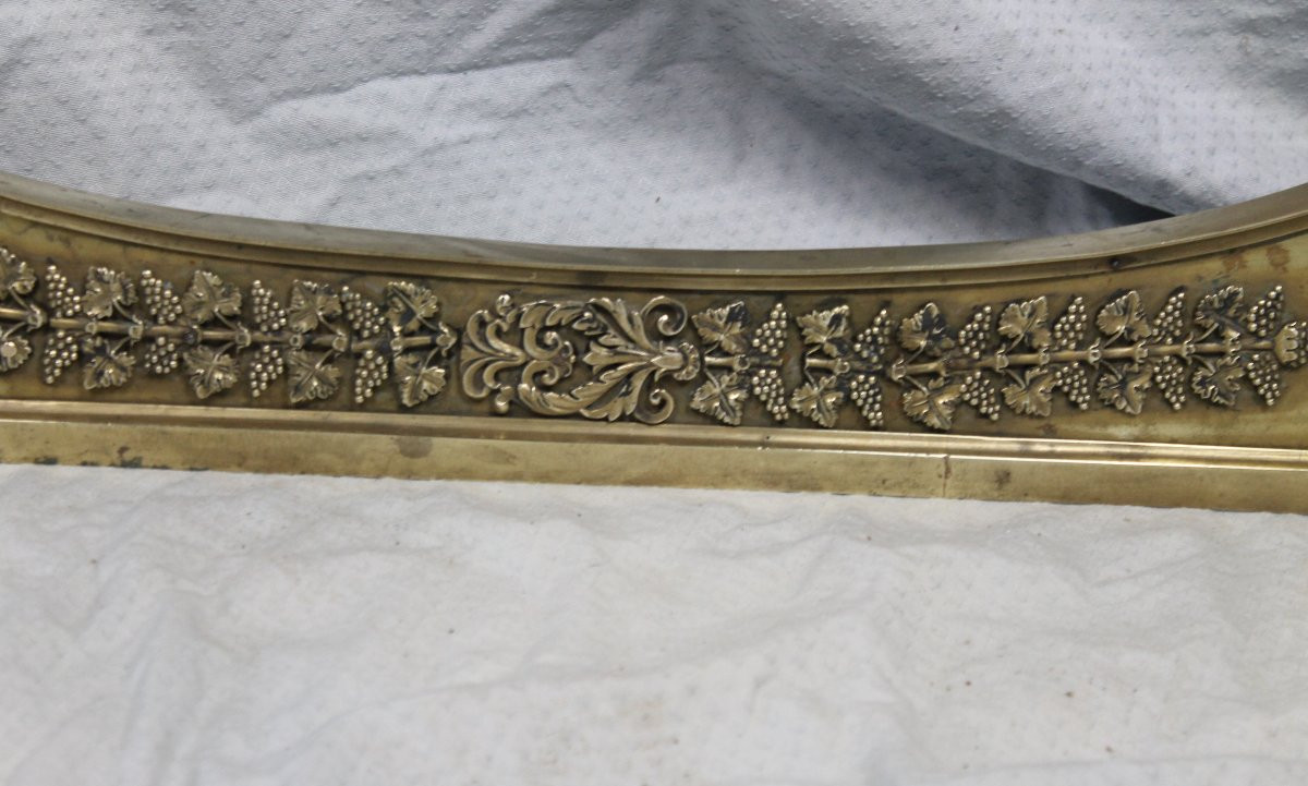 Barre de foyer devant de cheminée en bronze et laiton époque Empire début 19ème-photo-3