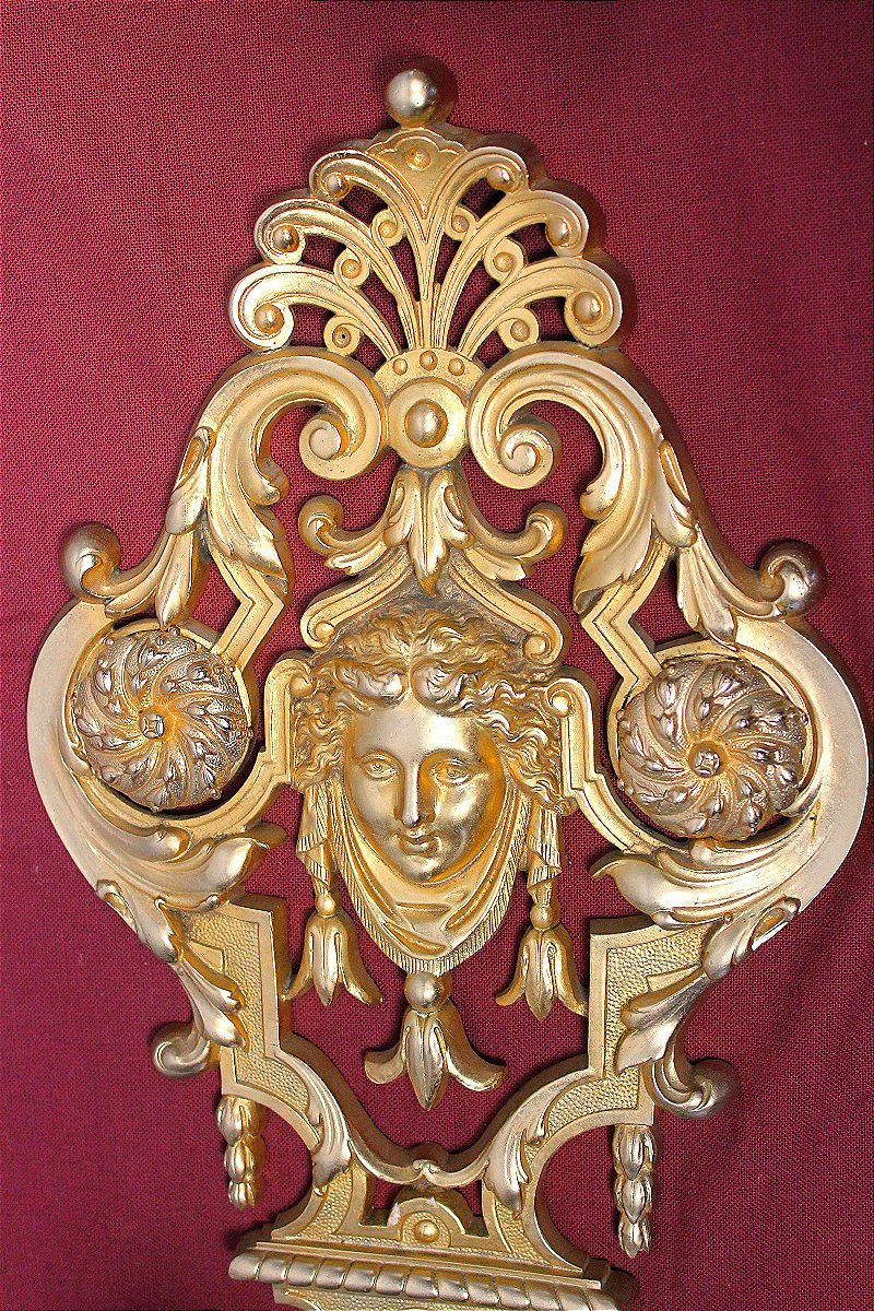 Pair Of Louis XIV Style Bronze Wall Sconces With 3 Lights, 19th Century-photo-3