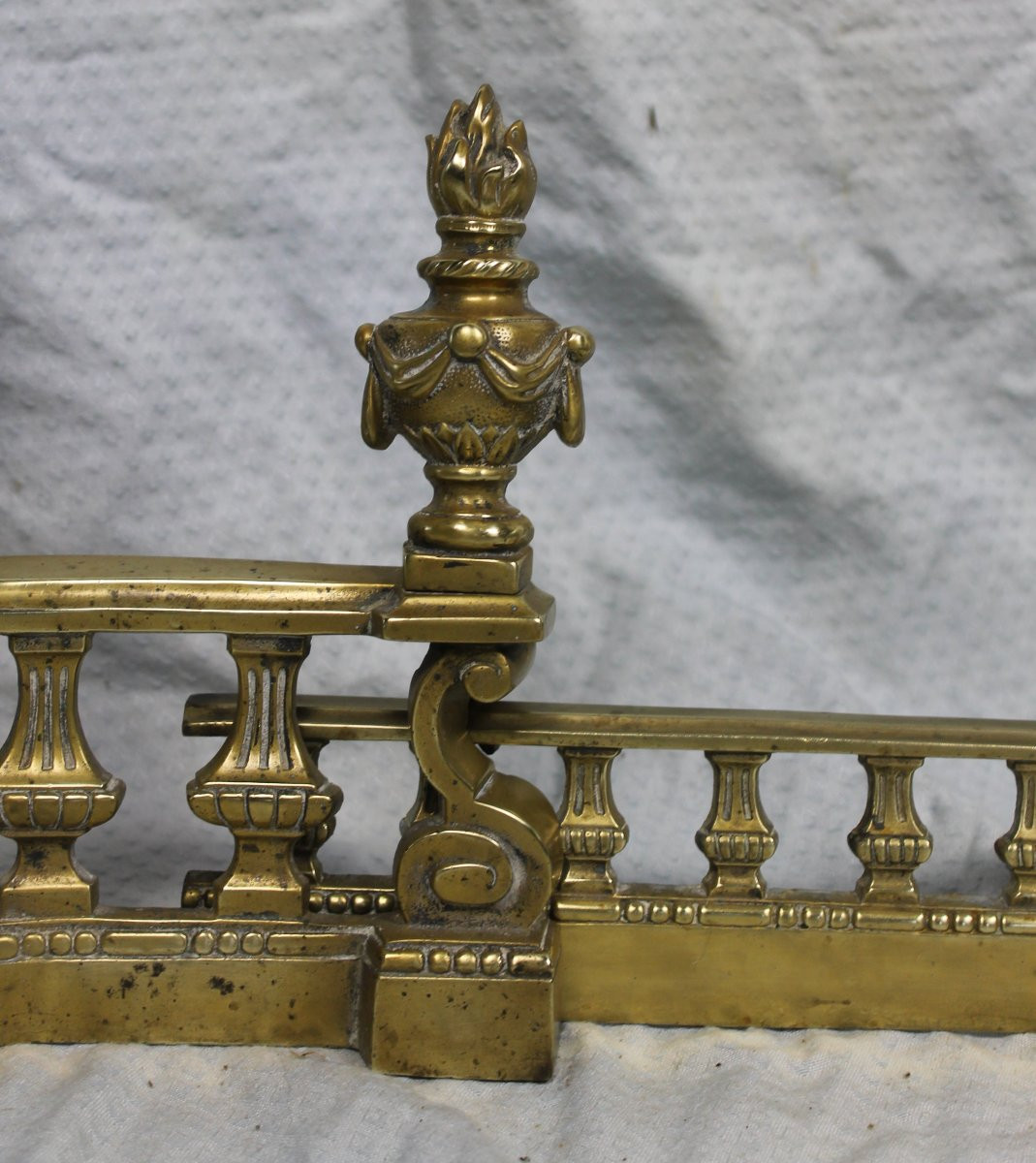 Louis XVI Style Bronze Fireplace Mantel Guard, 19th Century-photo-1