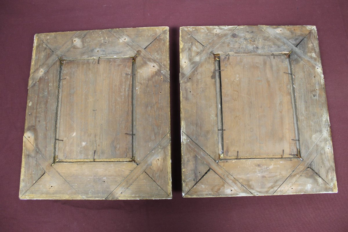 Pair Of Framed Oil Paintings On Panel Depicting Musketeers In Theatrical Scenes, 19th Century-photo-7