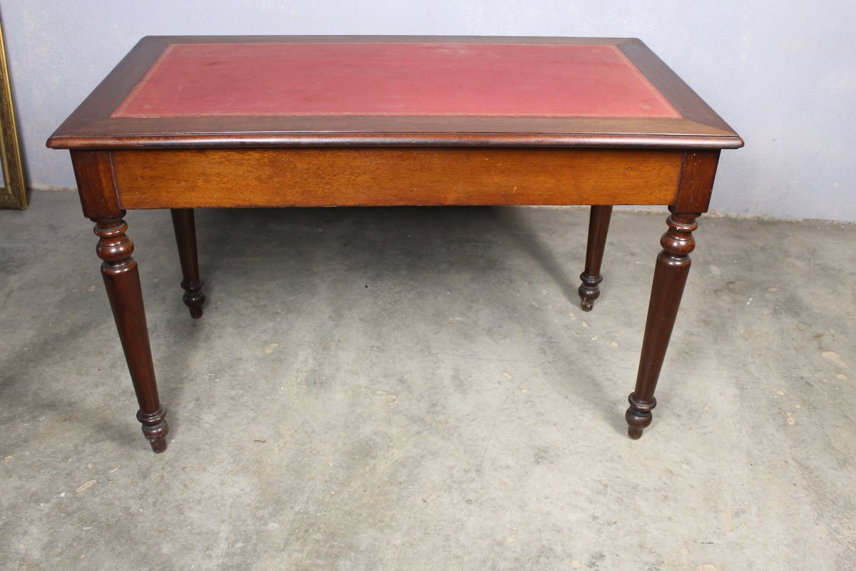 Louis Philippe Style Mahogany Flat Desk, Mid-19th Century-photo-7