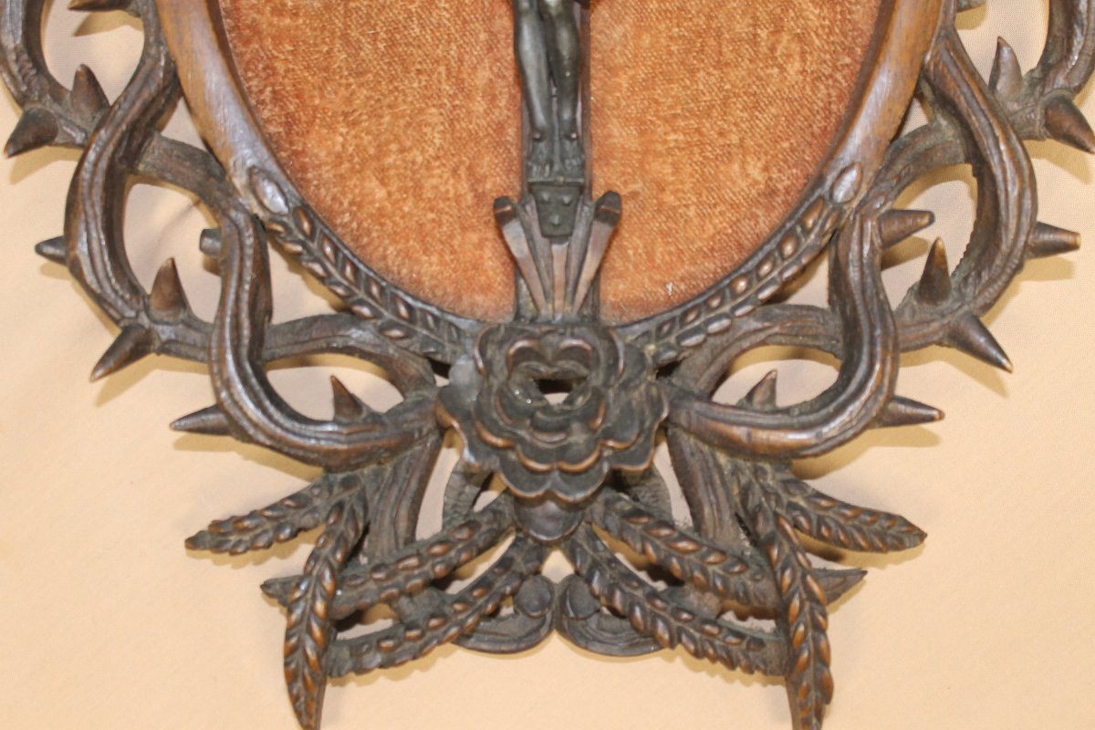 Crucifix en bois sculpté et régule époque 19ème  Origine Normandie-photo-3