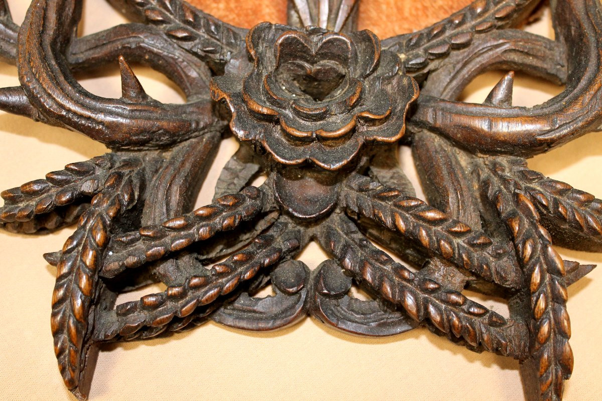 Crucifix en bois sculpté et régule époque 19ème  Origine Normandie-photo-2