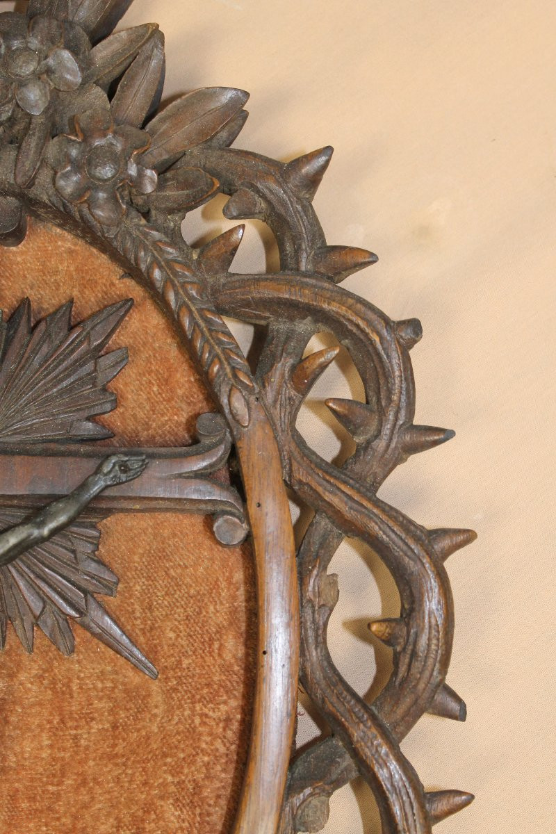 Crucifix en bois sculpté et régule époque 19ème  Origine Normandie-photo-6