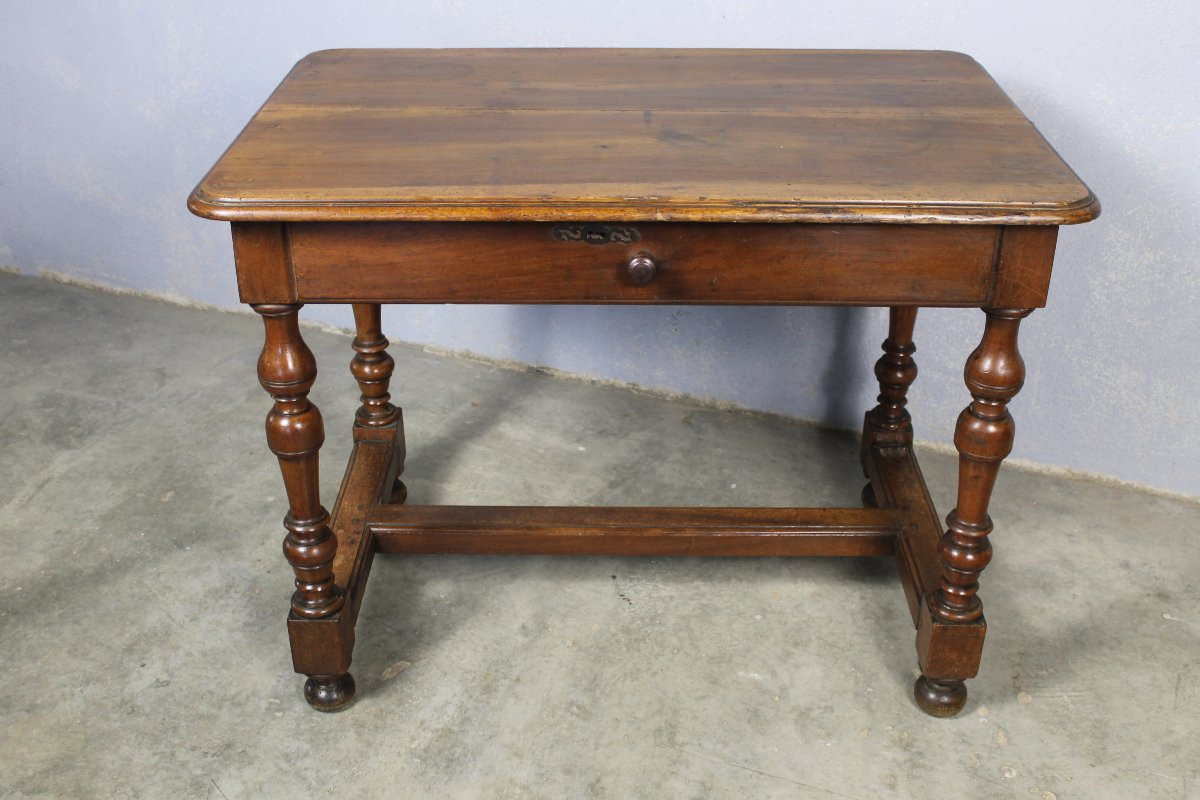 Table à écrire bureau de style Louis XIV en noyer époque début 18ème Origine Périgord-photo-4