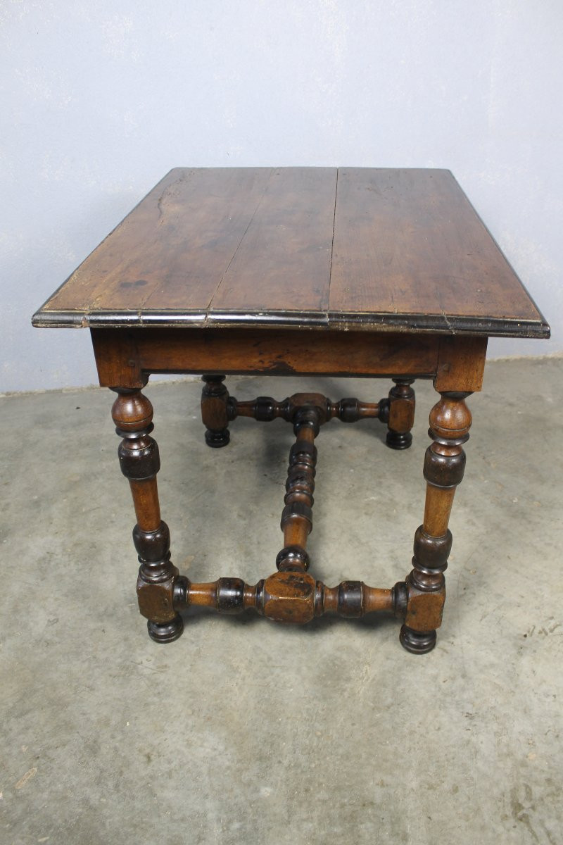 Table à écrire bureau Louis XIV en noyer avec 1 tiroir époque 18ème-photo-7