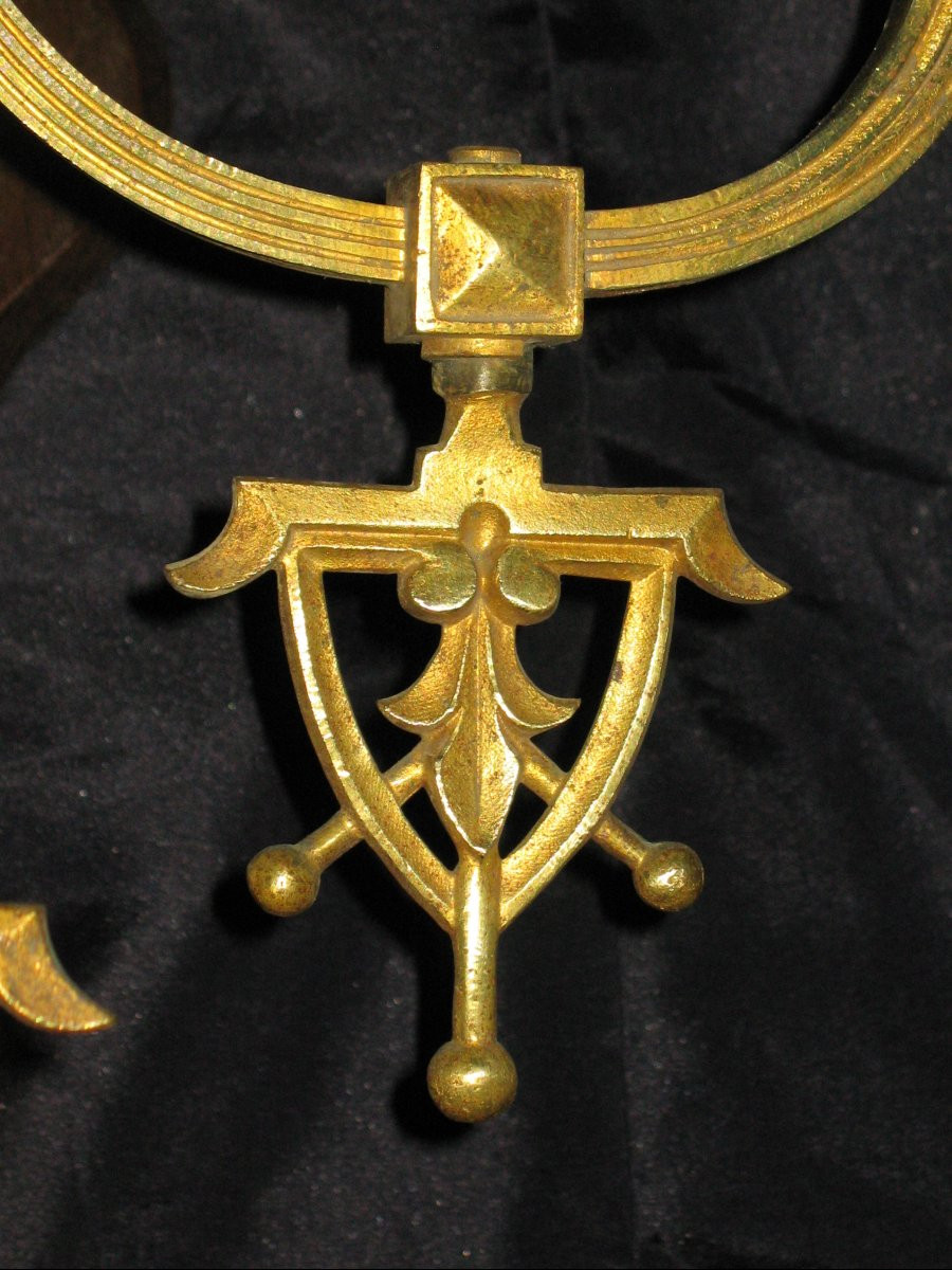 Bronze Wall Sconce With Three Lights, 19th Century, Haute époque Style, Height: 61 Cm-photo-4