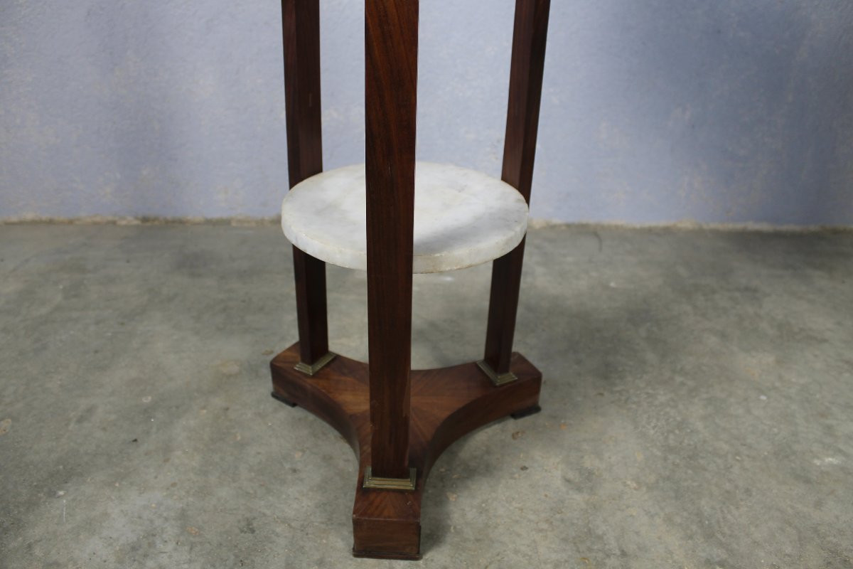 Athénienne en acajou Empire ép. 19ème complète avec son nécessaire en porcelaine de Paris-photo-1