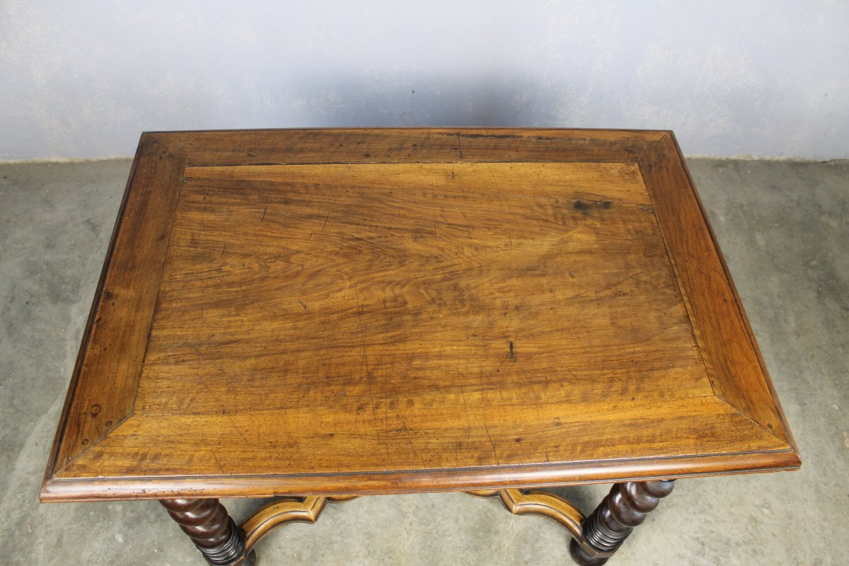 Table à écrire bureau style Louis XIII en noyer époque milieu 19ème-photo-3