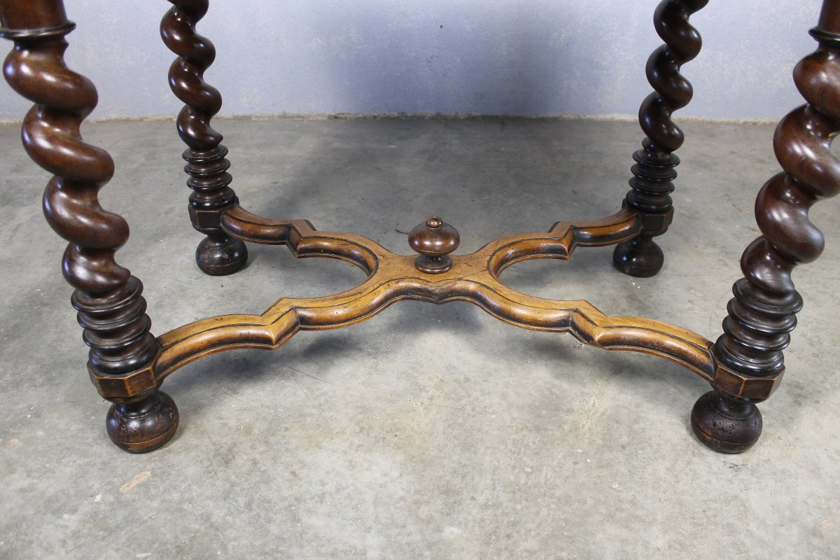 Table à écrire bureau style Louis XIII en noyer époque milieu 19ème-photo-4