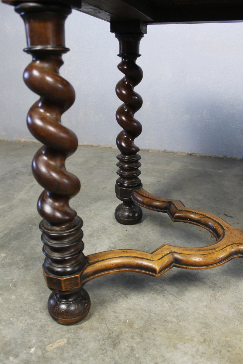 Table à écrire bureau style Louis XIII en noyer époque milieu 19ème-photo-2