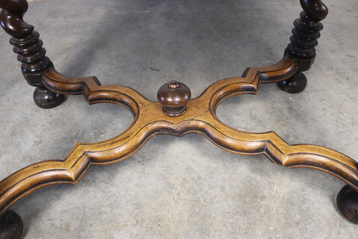 Table à écrire bureau style Louis XIII en noyer époque milieu 19ème-photo-3